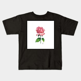 A rose in watercolor Kids T-Shirt